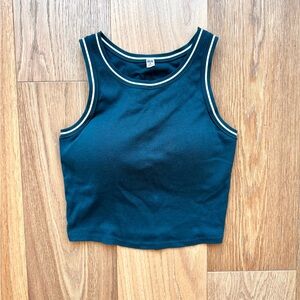 Uniqlo Dark Teal Tank Top with White Trim